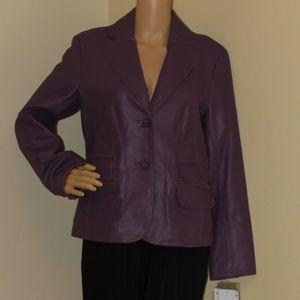 NWT Pamela McCoy Purple Leather Jacket